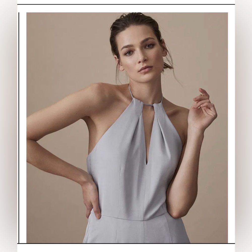 Reiss Light Grey Halter Jumpsuit - Picture 3 of 7